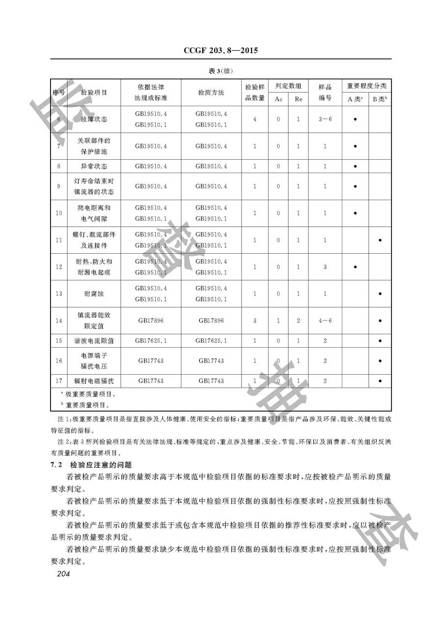 荧光灯用交流电子镇流器产品质量雷竞技新官网实施规范